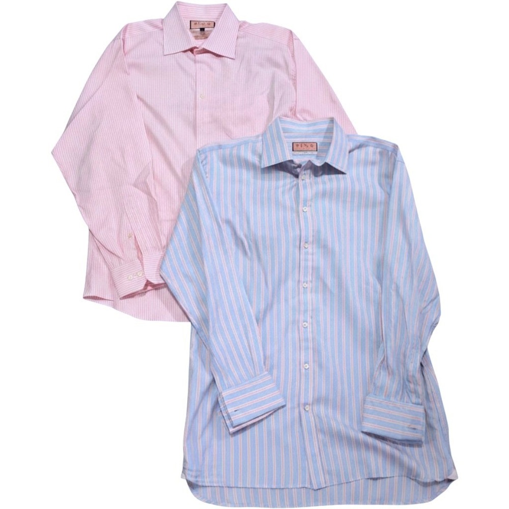 Thomas Pink Jermyn Street London Men's Dress Shirt Bundle Size 17 43cm Blue Pink